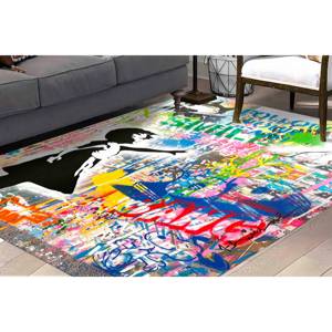 Alfombra con Diseño de Graffiti de Banksy, Alfombras Famosas, Alfombras para Regalo de Inauguración de Casa, Alfombra con Globo Rojo, Alfombra de Chenilla - Product Image 3