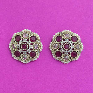 Antique Tops with Mehndi Plating Fashion Hoop <b>Earrings</b> Premium Artificial Jewellery for Women Direct From India Wholesalers - Product Image 3