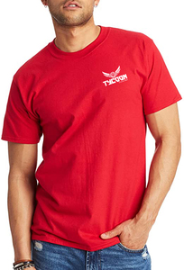 T-Shirt col rond de la meilleure qualité, produit en gros-rouge-gris-bleu-T-Shirt homme-Logo personnalisé - Product Image 1