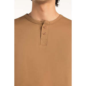 Camiseta Henley Casual para Hombre, Corte Regular, Tejido de Punto de 180 GSM, 85% Algodón, 15% Poliéster, Transpirable, Manga Corta, Estampada - Product Image 2