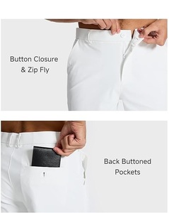 กางเกงกีฬาขาสั้นสำหรับผู้ชายกางเกงขาสั้นผ้าชิโนย้อมสีเรียบง่ายเข้ารูปสำหรับใส่ออกกำลังกายเล่นกีฬากอล์ฟกางเกงขาสั้นระบายอากาศได้ดี - Product Image 4