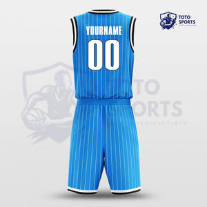 Tenue de sport de basketball professionnelle, respirante, légère, confortable, sans manches, de couleur bleue, au meilleur design et au meilleur service. - Product Image 2