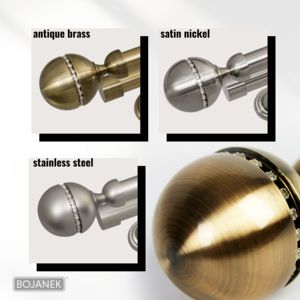 Barra de Cortina Doble BOJANEK de 25 mm + Tubo de 19 mm Metalizado Moderno, Diferentes Longitudes, Diferentes Adornos y Colores, Fácil Personalización - Product Image 5