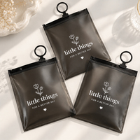 Pochette de voyage personnalisée en EVA mat noir givré avec fermeture éclair pour bijoux (colliers, bagues, boucles d'oreilles)