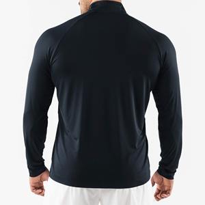 Pull de golf à manches longues en maille à fermeture éclair 1/4, léger, en polyester, à séchage rapide, uni, pour hommes, vente en gros - Product Image 5