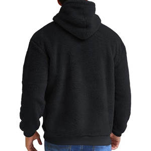 Sudaderas con capucha de lana Sherpa personalizadas de alta calidad, sudadera de lana negra lisa de gran tamaño, ropa de invierno, sudaderas con capucha Unisex - Product Image 5