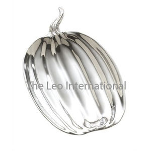 Bol plaqué argent de forme ronde en métal en bois et en aluminium Style fantaisie Look de luxe moderne Bol décoratif pour la maison - Product Image 5