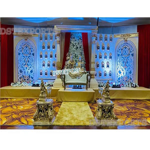 Ceremonia tradicional india Escenario de boda hindú Lord Shiv Parvati Escenario para bodas indias Gran lugar de boda Escenario de fibra - Product Image 1