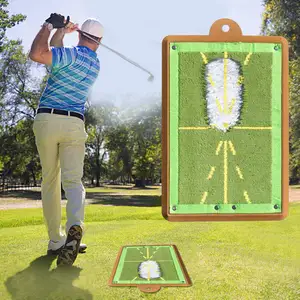 Tapete para prática de golfe, tapete de borracha antiderrapante com display de trajectoria para treinamento