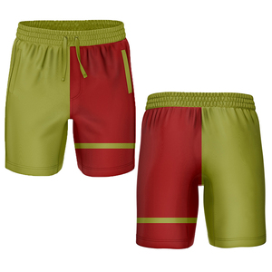 Pantalones Cortos Deportivos para Hombre, Color Morado Sólido, Cintura Elástica con Cordón, Secado Rápido, Tejido de Poliéster con Bolsillos, Corte Casual - Product Image 4