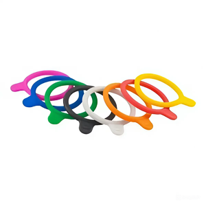 Étiquettes réutilisables en silicone à code couleur pour bouteilles de jeunesse en verre borosilicate - Product Image 1