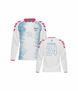 Maillots de football OEM de haute qualité en polyester 100 % avec impression par transfert thermique, dégradé de couleurs, nom d'équipe personnalisé, unisexe, pour adultes - Product Image 4