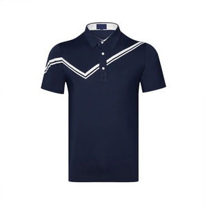 Camisetas de algodón 100% para hombre, a rayas camiseta blanca, ropa para hombre, camiseta elástica, camiseta Polo de Golf, camisetas Polo con logotipo personalizado transpirable - Product Image 3