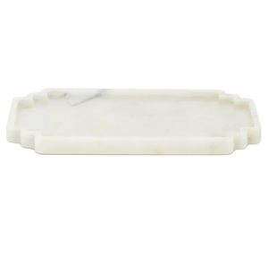 Plateau de service en marbre blanc de qualité supérieure, élégant et décoratif, plateau de rangement alimentaire en marbre de haute qualité - Product Image 1