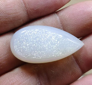 Piedra de Luna Blanca en Forma de Pera, Cabujón Pulido, Gema Suelta en Forma de Lágrima para Joyería - Product Image 2