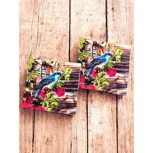 Set 2 Multicolor Digital Print Bird Cushion <b>Covers</b> 16x16 Square Handmade Decorative <b>Throw</b> Pillow <b>Covers</b> for <b>Sofa</b> Bed Accent - Product Image 5