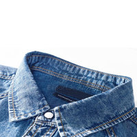 Kemeja Jeans Pria lengan panjang, kemeja jins lengan panjang dengan kancing untuk pakaian sehari-hari terlihat nyaman dicuci