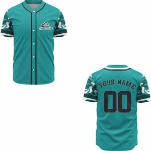 เสื้อเบสบอลผ้าโพลีเอสเตอร์ระบายอากาศแขนสั้นติดกระดุม - Product Image 3