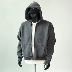 Veste polaire épaisse surdimensionnée personnalisée en polyester/coton respirant et écologique de haute qualité avec fermeture éclair numérique pour l'hiver - Product Image 3