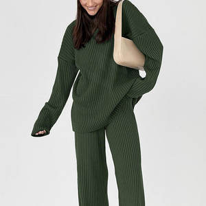 Women's Two-piece Cashmere Sweater Dress Sets <b>Long</b> <b>Sleeve</b> Knit Outfits Solid <b>Turtleneck</b> <b>Top</b> - Product Image 6