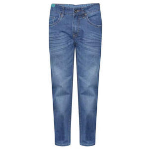 Pantalones vaqueros de hombre personalizados de calidad superior, pantalones ajustados informales rectos con cremallera elástica para verano - Product Image 2