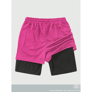 Pantalones cortos transpirables con estampado gótico para hombre de alta calidad, estilo de dos piezas de imitación adecuado para uso diario en primavera y verano - Product Image 2
