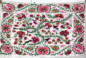 Luxury <b>Queen</b> Size <b>Bed</b> <b>Sheets</b> King Sized Suzani Decorative Embroidered Cotton Geometric Wedding Technics for Hotel Use or Gift - Product Image 2