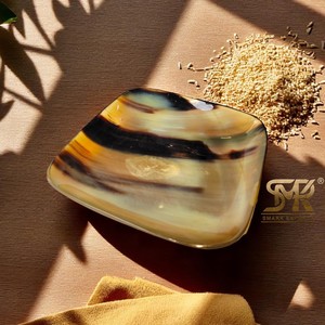 ถาดสี่เหลี่ยมเขาควายธรรมชาติขัดเงาสำหรับเสิร์ฟขนมการรับประทานอาหารและของตกแต่งบ้านงานทำมืออุปกรณ์ตกแต่งห้องครัวและโต๊ะ - Product Image 1