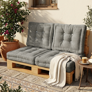 4 Cuscini Indipendenti per Divano da Giardino, 80x60 cm Seduta, 50x60 cm Schienale, Spessore 12 cm, Resistenti per Uso Esterno - Product Image 2