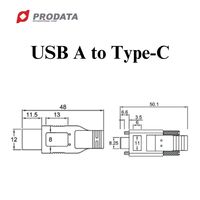 Cable de Alimentación PRODATA USB 3.0 Tipo-A a Tipo-C I/O con hasta 8W de Potencia para Visión Artificial y Aplicaciones Electrónicas