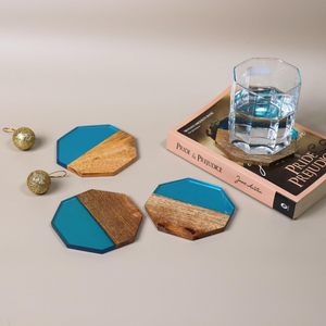 Venta caliente posavasos clásicos de resina de madera Natural resistente al calor ecológico precio bajo mesa de comedor decorativa lavable reutilizable - Product Image 1