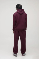 Set Hoodie Pria Ukuran Besar Bahan Polyester/Katun Tebal Kasual Solid Bernapas Berlapis Fleece 345 GSM untuk Musim Dingin