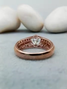 Unique Solitaire VVS Moissanite Bague de Fiançailles de Mariage Trendy 925 Argent Ensemble 14k/18k Or 100% Satisfaction Garantie - Product Image 2