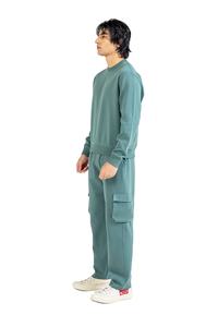 ชุดวอร์มผ้าฝ้ายสีเขียวอมฟ้า ทรงหลวม ใส่ได้ทั้งชาย/หญิง สั่งซื้อขั้นต่ำน้อย แห้งเร็ว คุณภาพสูง - Product Image 3