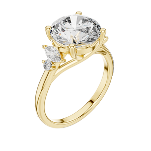 Bague de fiançailles en diamant de laboratoire 3,87 CT avec pierres latérales marquise, clarté VVS-VS EF, or 18 carats, 14 carats, 10 carats et argent 925 - Product Image 4