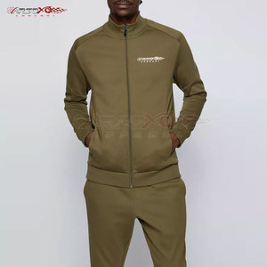 ชุดวอร์มมีซิปและกางเกงสำหรับผู้ชายเนื้อผ้าโพลีเอสเตอร์เนื้อเรียบและทรงเรียวดูสปอร์ตออกแบบได้ตามต้องการ - Product Image 2