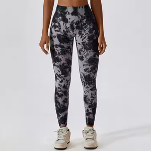 Leggings de Yoga de Cintura Alta para Mujer, con Estampado Tie Dye, Cintura Elástica, Estiramiento en Cuatro Direcciones, Pantalones Deportivos - Product Image 1