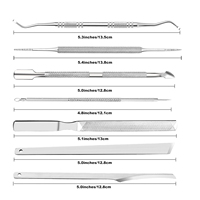 7 pièces lime à ongles incarnés et ensemble de poussoirs Kit de retrait d'ongle incarné en acier inoxydable sous les outils de pédicure nettoyeur d'ongles