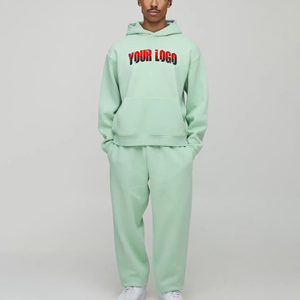 Ensemble survêtement personnalisé OEM 450 GSM pour homme, couleur personnalisée, streetwear, uni, mi-lourd, ample, 2 pièces, sweat-shirt à capuche, pantalon de survêtement à jambes larges - Product Image 6