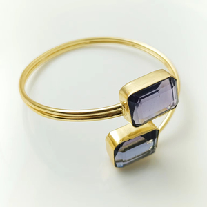 Bague en pierres précieuses de quartz topaze verte traditionnelle faite à la main belle or naturel plaqué laiton métal Style classique meilleure affaire - Product Image 1