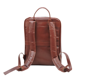 Bolso duradero de alta calidad marrón vintage Mochila de cuero de cabra genuino Bolso de negocios personalizable con compartimento de seguridad para computadora portátil - Product Image 2