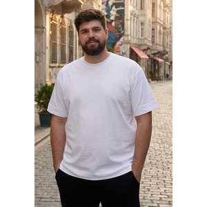 T-shirt basique à col rond et manches courtes pour homme TOMMYLIFE, taille plus, bleu marine, coupe confortable, 94% coton mélangé, modèle 88072 - Product Image 2