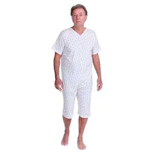 Pijamas de Verano 100% Algodón para Personas Mayores, Ropa Adaptativa con Cierre Trasero, Manga Corta y Pantalones Cortos-9012/5, Suministros para Terapia de Rehabilitación - Product Image 2