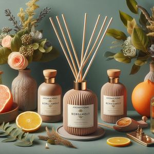 Private Label 100 Percent Natural Premium <b>Reed</b> <b>Diffuser</b> <b>Set</b> Tangerine Authentic Home Fragrance Made in USA White Label Services - Product Image 4