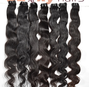 Extensions de cheveux humains indiens Remy à double trame, provenant d'un seul donneur, ondulés (Bodywave), alignés aux cuticules, ondulations naturelles (Water Wave), vierges bruts, qualité fournisseur, confectionnées à la machine - Product Image 3