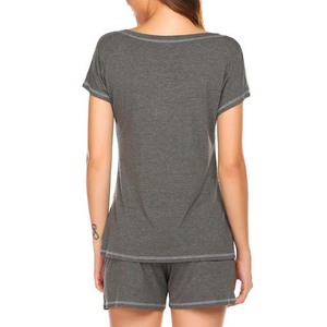 Conjunto de Dos Piezas para Mujer, Camiseta de Manga Corta de Verano, Algodón y Poliéster, Ropa Casual, Conjunto de Shorts para Motociclista, Venta al Por Mayor 2026 - Product Image 4