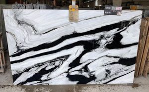 Solution de conception graphique de surface polie de dalle de marbre de granit de calcite blanche de panda de style moderne pour l'application d'immeuble de bureaux - Product Image 3