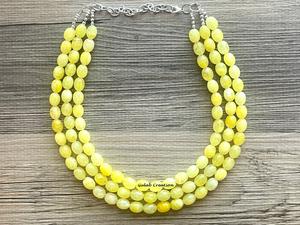 Collier de perles de résine jaune de forme ovale unisexe pour tenue décontractée bijoux de déclaration de mode léger - Product Image 2