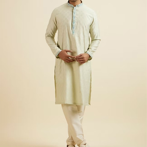 Nuevo traje de Sherwani dorado negro de moda MOQ bajo hecho a medida OEM algodón hombres étnico Shalwar Kameez indio pakistaní para niños - Product Image 4