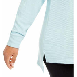 Top da donna Ideology taglie forti casual vintage con spalle scoperte e collo alto, vestibilità ampia, stampa acquamarina, taglia 3X (XL) per le stagioni primavera estate - Product Image 3